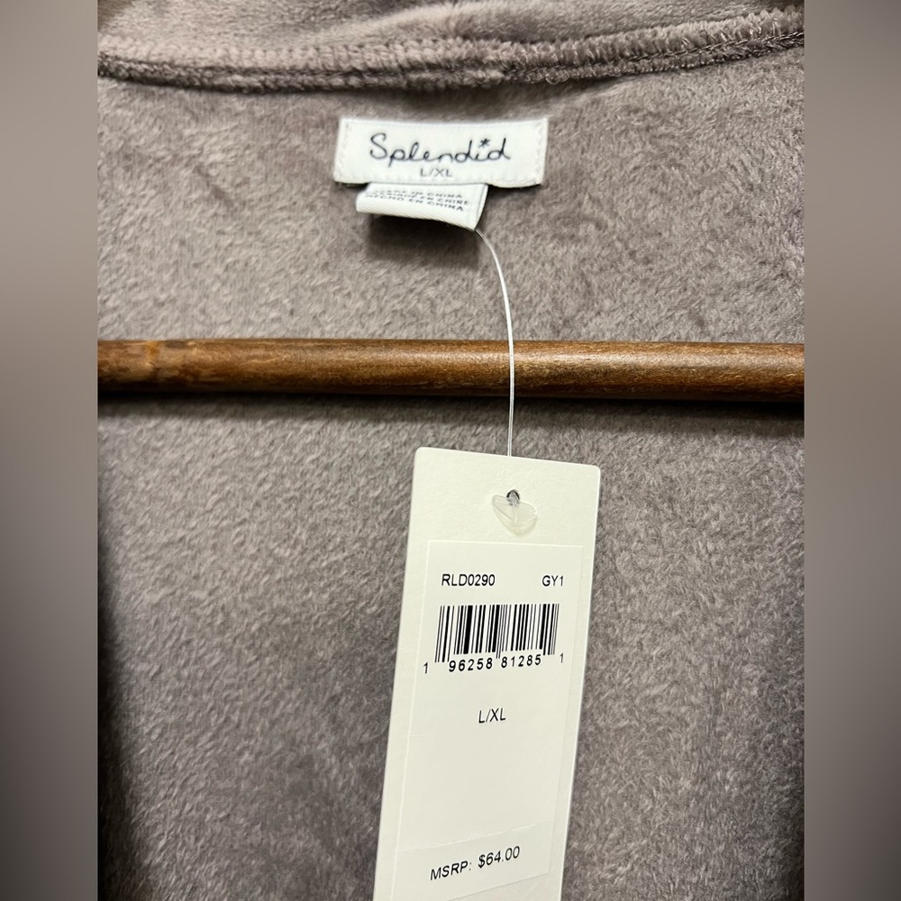 NWT Splendid Velour Short Robe in Mauve - Picture 7 of 8
